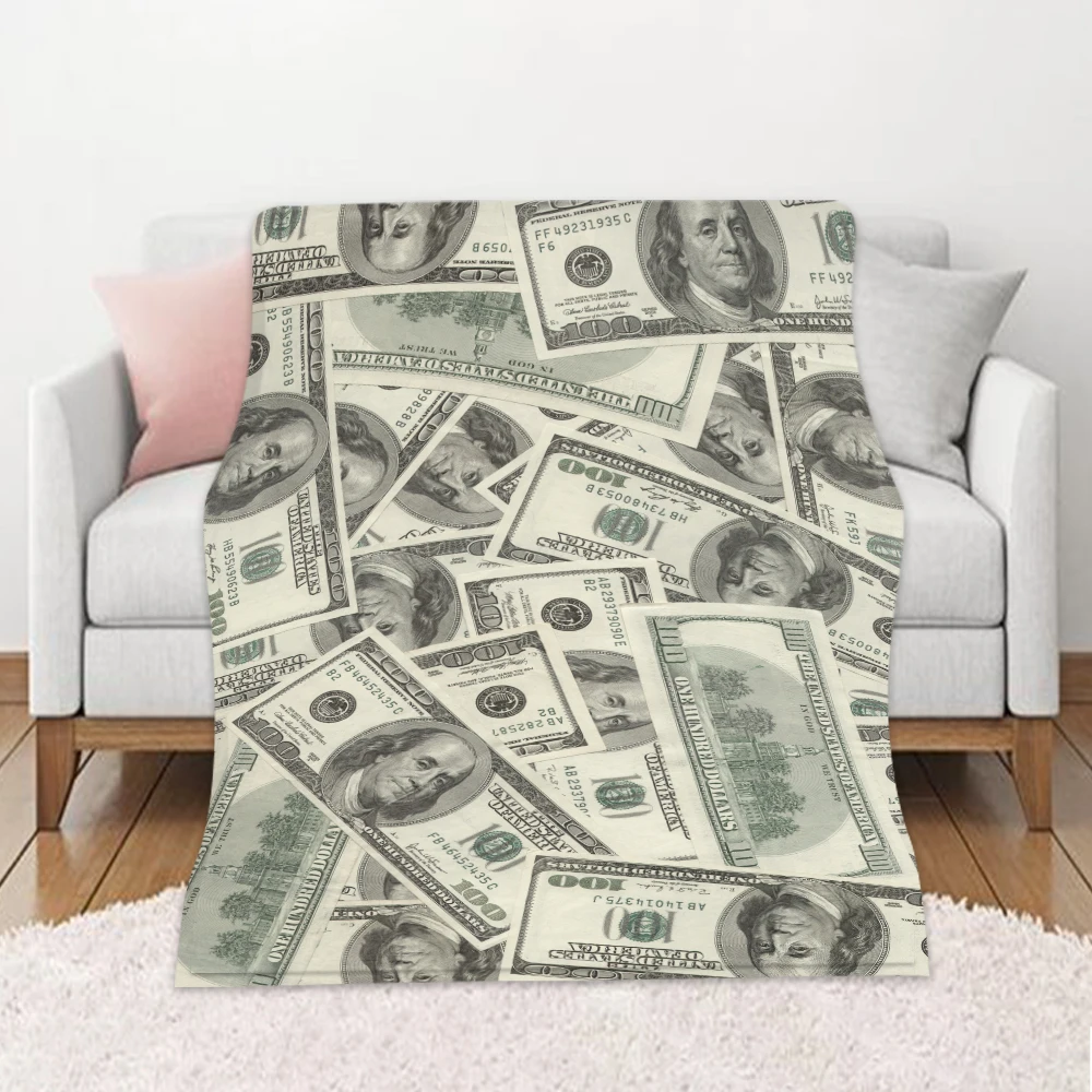 Throw Blanket One Million Dollar Bill USA Fuzzy Blanket Super Soft for