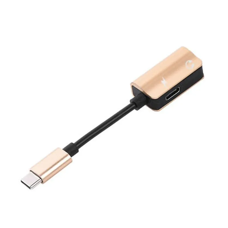 

Multi-function 2-in-1 Audio Adapter TYPE-CDurable Audio Converter Audio Aux Adapter Practical Beautiful