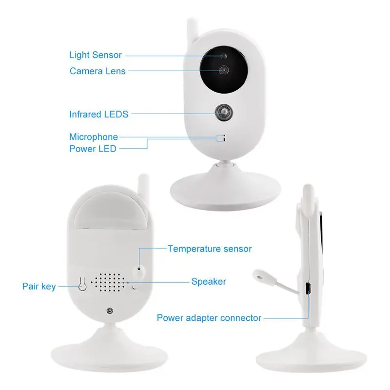 IG-baby monitor 3,2 дюймов ЖК-дисплей видео детский монитор с ночным видением и температурным контролем и колыбельными(штепсельная вилка США