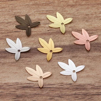 

11*14mm Vintage Brass Hollow Filigree Leaf Flower Charms Wraps Metal Finding Hair Clasps Settings DIY Stuffs Jewelry Accessories