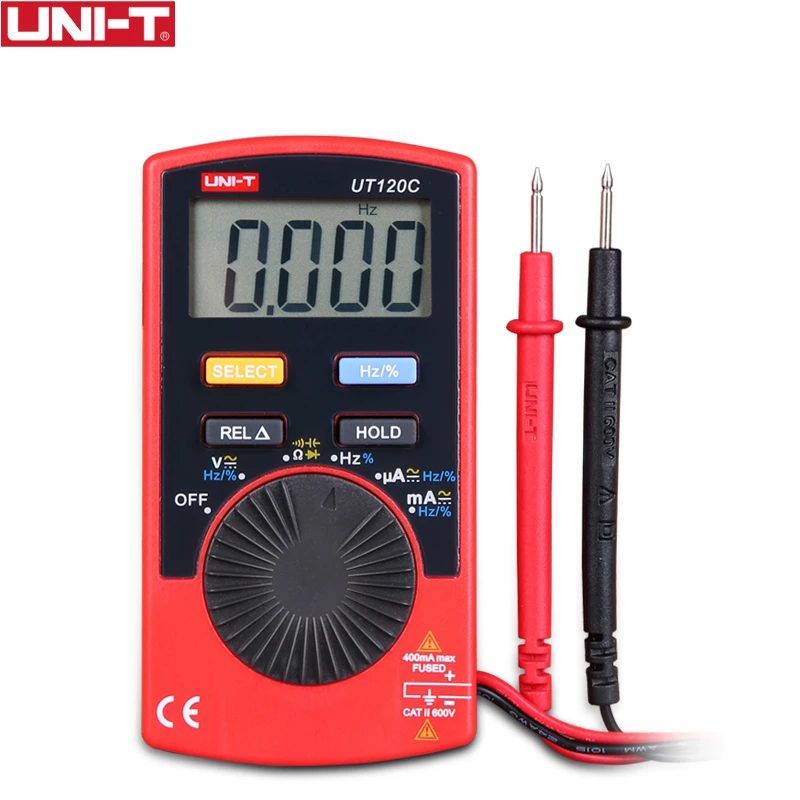 UNI-T UT120C Цифровой мультиметр небольшого размера мини-мультиметр переменного тока/DC напряжение тока Частотный мультиметр установка для измерения параметров конденсаторов