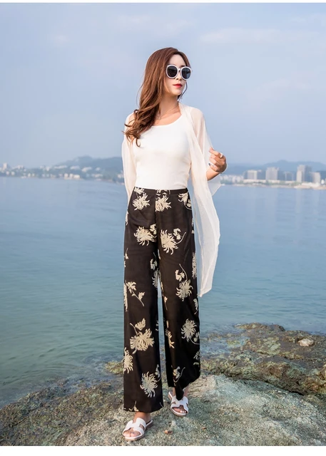 Pantalones Palazos Palazzo Holgado Pantalones Palazzo De Playa - Main Image