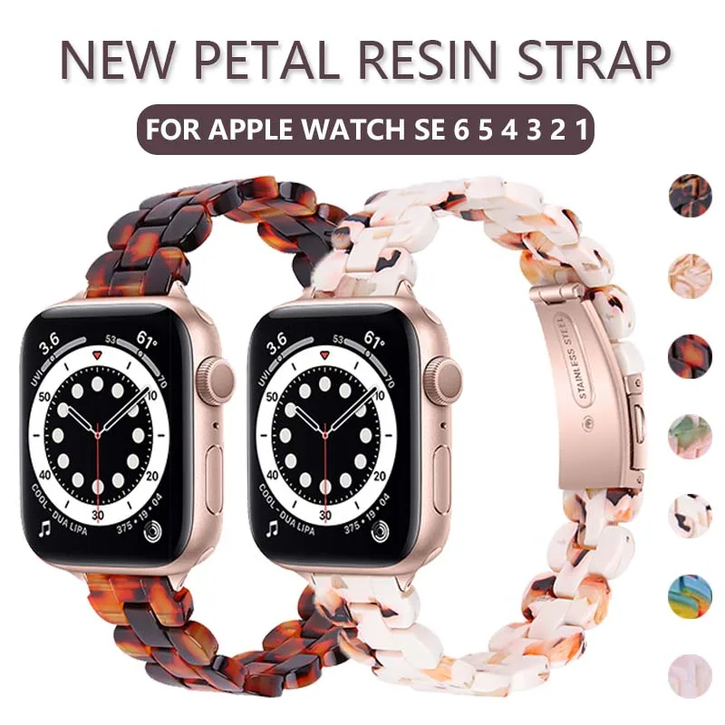 

Transparent Resin Watchband for Apple Watch 6 Se 5 4 Strap 42mm 38mm Correa for Iwatch Series 6 5 4 3 2 1 Watchband 44mm 40mm