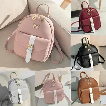 

Lady Women Mini Backpack PU Leather Backpack School Rucksack College Shoulder Satchel Travel Bag Female Ladies School Backpack