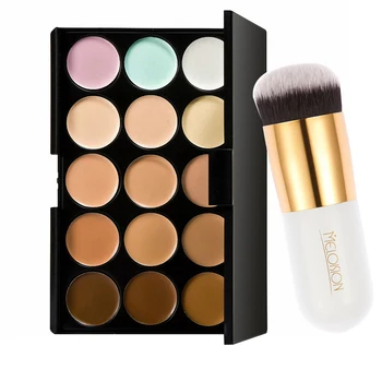 

15 Colors Contour Makeup Palette Cream Powder Foundation Concealer Brush Kit Set