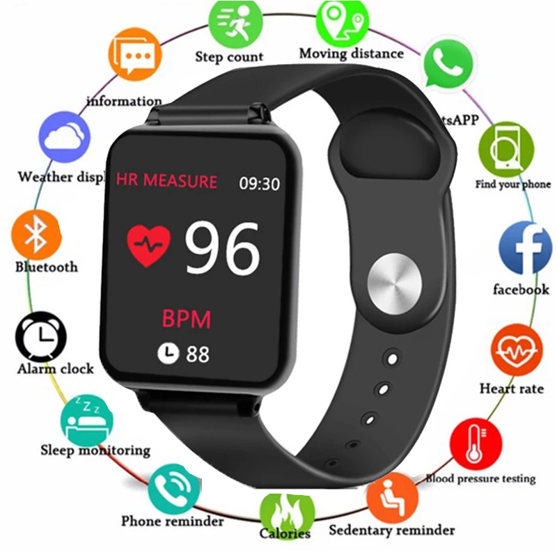 

B57 Smart watches Waterproof Sports for iphone phone Smartwatch Heart Rate Monitor Blood Pressure Functions For Women men kid