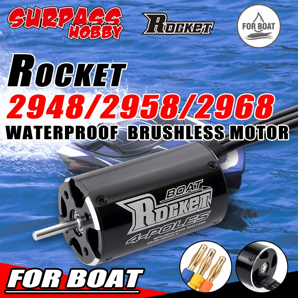 Surpass Hobby 2968 3800KV Brushless Motor For RC Boat - 4-Pole Design With Water Cooling Jacket, High Torque - View #10