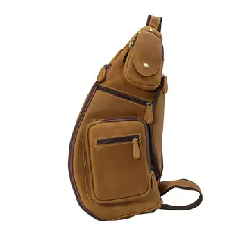 

Men Vintage Leather Crossbody Sling Shoulder Bag Chest Pack Sports Handbag X7XC