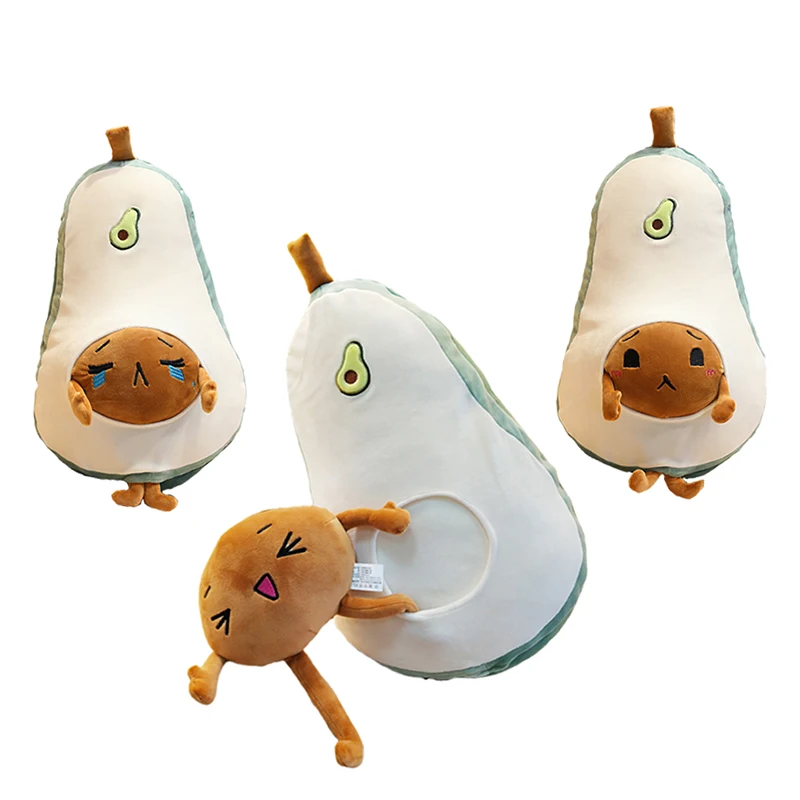 

50cm Plush Fruit Avocado Toy Soft Cute Detachable Avocado Set Plush Pillow Cartoon Stuffed Doll Anti-stress Pad Pillow Gift New