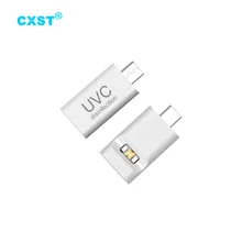 Cxst mini portátil uvc lâmpada de desinfecção uv esterilizador plug and play para iphone/tipo-c plug