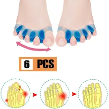 6 шт./компл. носок сепараторы-выпрямители прокладки для медицинских Фитнес правильный ваши пальцы для педикюра корректор шишки на большом пальце для йоги