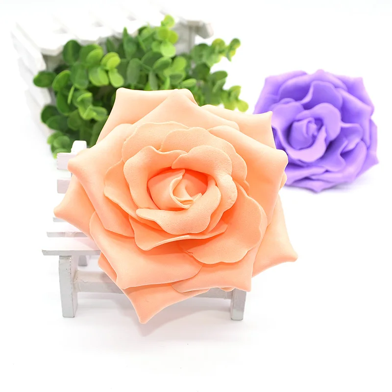 20 шт 10 см большой цветок искусственная пена цветок розы цветы для украшения свадьбы DIY Скрапбукинг Pom Rosette поддельные цветы