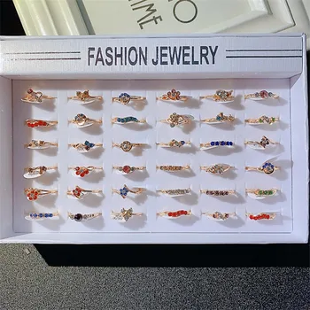 

36 Pcs/lot fashion women alloy ring lot cheap jewelry wholesale
