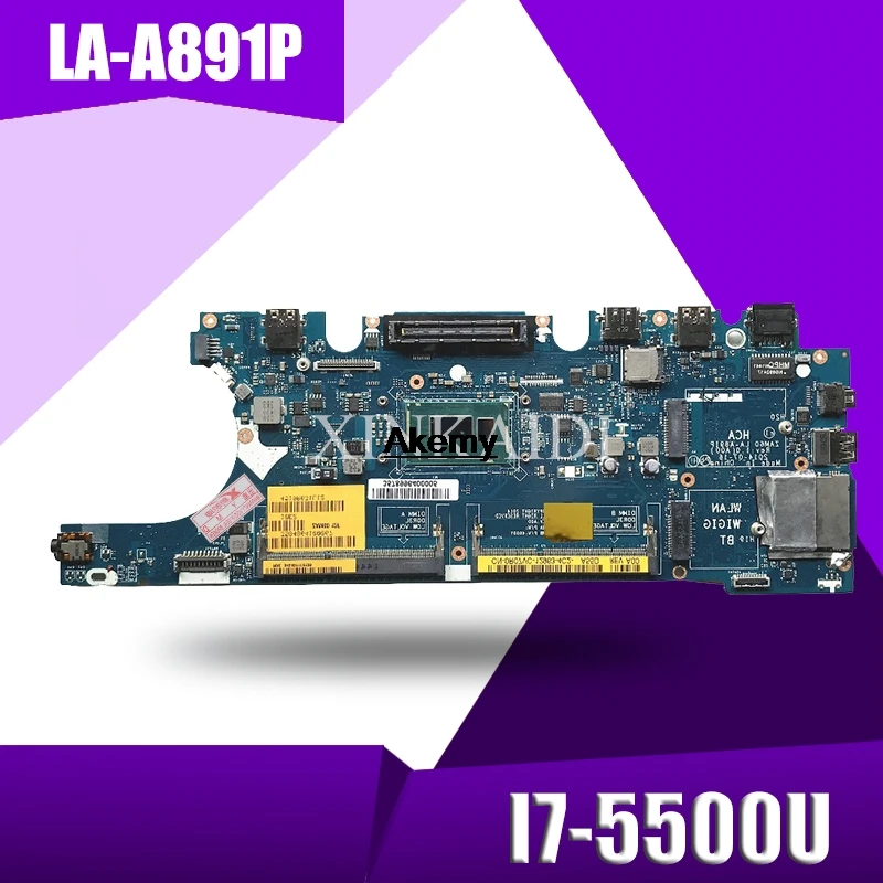 

ZAM60 LA-A891P Laptop motherboard for Dell Latitude E5250 Test original mainboard I7-5500U