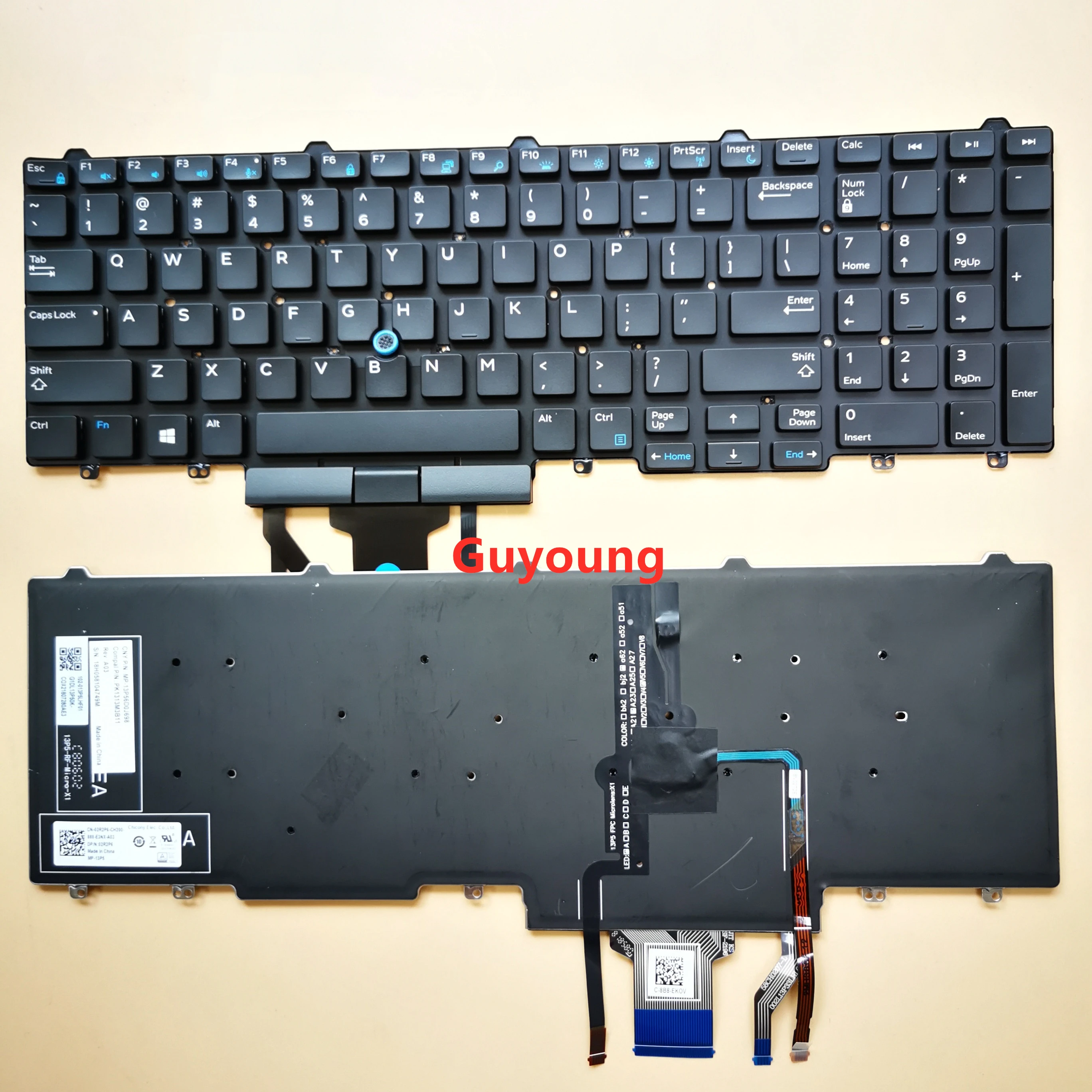 Для Dell Latitude E5550 E5570 Precision 7710 Stick Pointer ноутбук английская(США) клавиатура с подсветкой