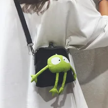 Лягушка-образный кошелек сумка тканевая через плечо Женская в японском стиле кукла Девушки Сердце студентов корейский стиль Универсальный плечо женская сумка через плечо