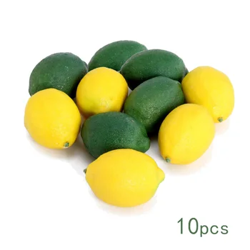 

10 Pcs Limes Lemons Fruit Decorative Plastic Artificial/Food Fake Home Decor UK