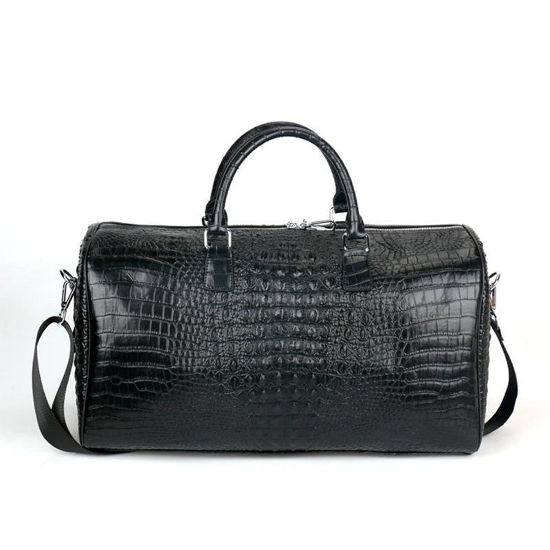 

100% Genuine Leather Travel Bags Luxury Men Large Alligator Portable Male Shoulder Bag Brand Real Leather Outdoor Travel Duffle
