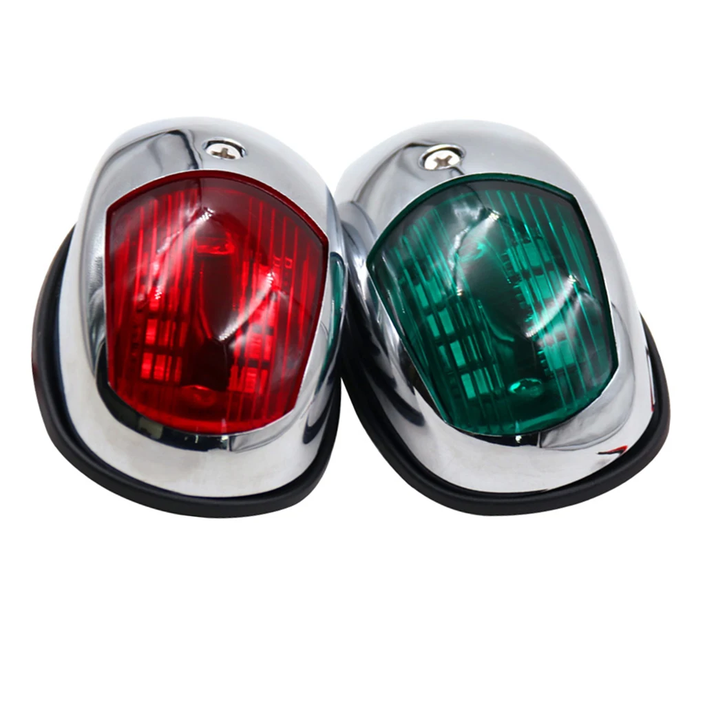 2pcs Green and Red Marine 12V Bow Navigation Lights - Boat Yacht Kayaks LED Stern Lights Side Mount Safety Signal Lamp Bulbs