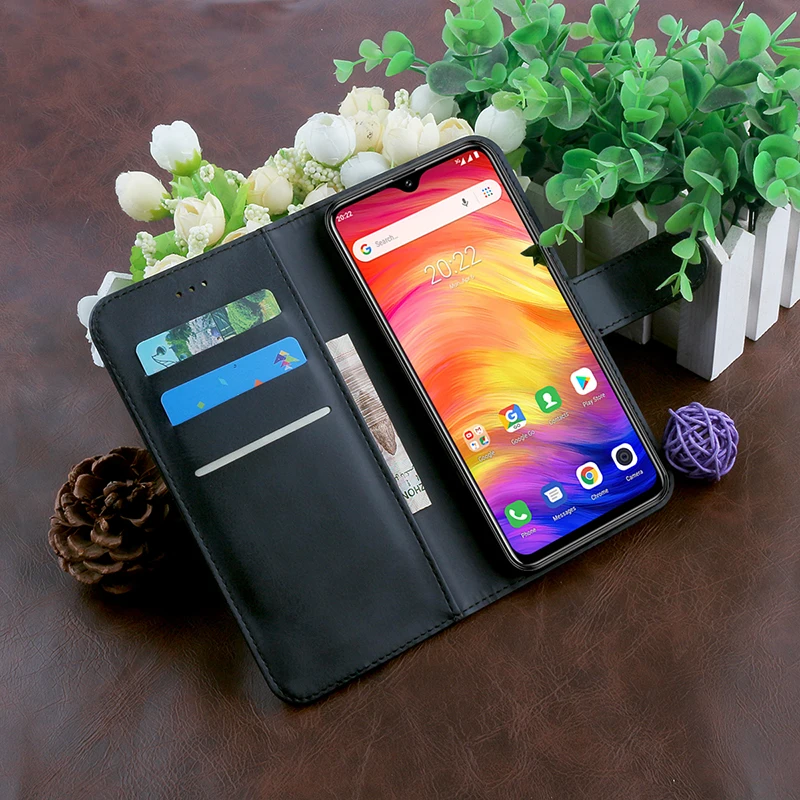 Кожаный флип чехол Alesser для Oukitel C12 Pro кожаный бумажник с карманом карт защитный