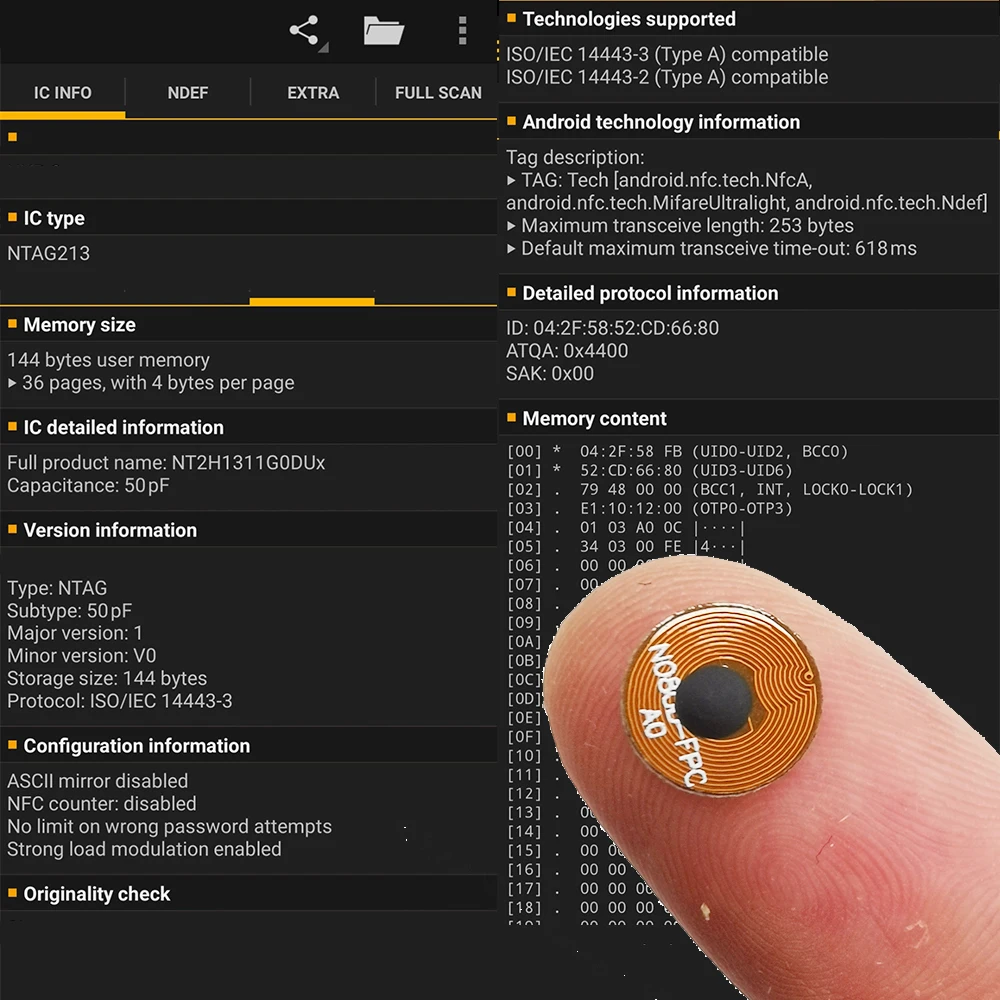 NFC Bluetooth FPC на металлической наклейке с подлинным чипом RFID Ntag213 универсальный