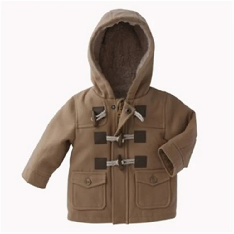 Детская куртка г. Осенне-зимняя куртка для малышей, пальто детская теплая верхняя одежда с капюшоном, пальто для маленьких мальчиков, одежда куртка для новорожденных - Цвет: Brown