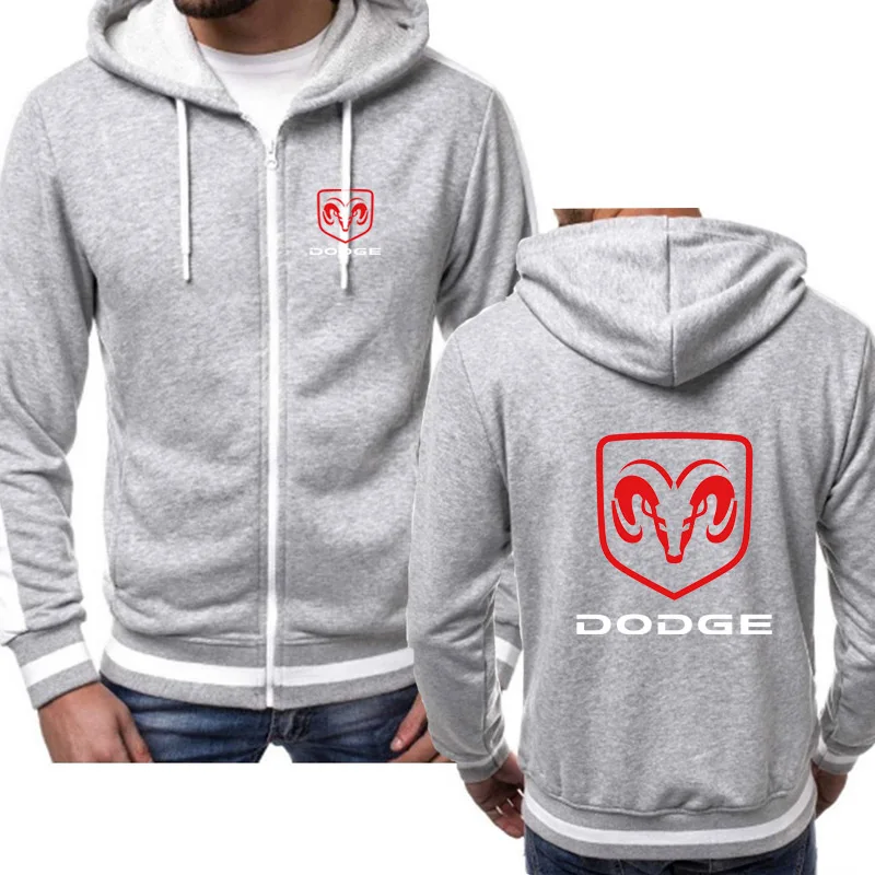 Толстовки мужские Dodge Car с логотипом, повседневные Хип-хоп Harajuku, цветные флисовые мужские толстовки с капюшоном, куртка на молнии, мужская одежда