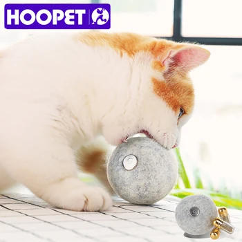 

HOOPET Cat Toy Interactive Ball With Natural Catnip Pets Playing Training Toys Kitten Supplies