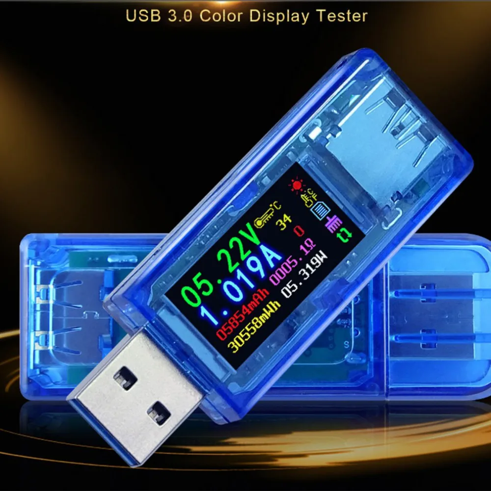 AT34 USB3.0 ips HD цветной экран USB тест er Напряжение Ток емкость Энергия Мощность эквивалент сопротивление температура тест Прямая поставка