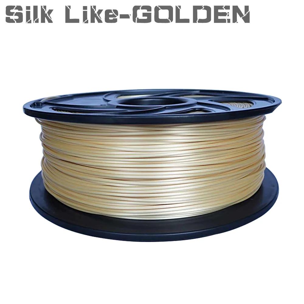 New-Silk-Like-Golden 3D нить CREOZONE 1,75 мм 1 кг PLA ABS TPU PETG углеродная новая шелковая нить 3D пластиковая нить для принтера из России и Испании - Цвет: New-Silk-Like-Golden