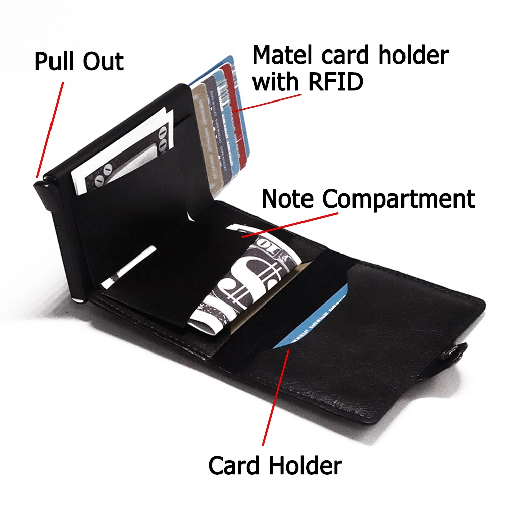 Bisi Goro унисекс металлический блокирующий RFID кошелек бизнес кредитный держатель для карт тонкий кошелек для ID карты чехол алюминиевый мини кошелек