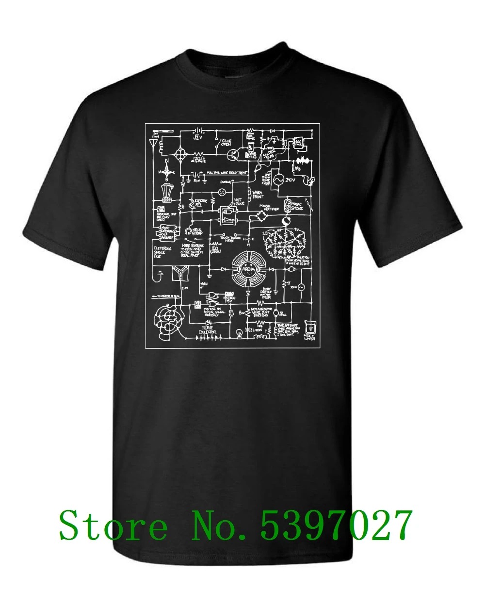 

New Funny T Shirt Graphic Letter T-shirt EE Electrical Engineering Electronics Wacky Schematic Men's Black o Neck fashion