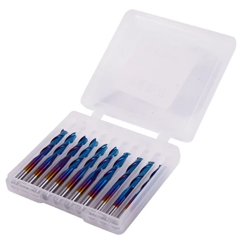 

10Pcs Blue Coat Flat Nose End Mill CNC Router Bits 1/8Inch Shank Spiral Cutter 2 Flute End Mill Set (3.175 x 17 x 38mm)