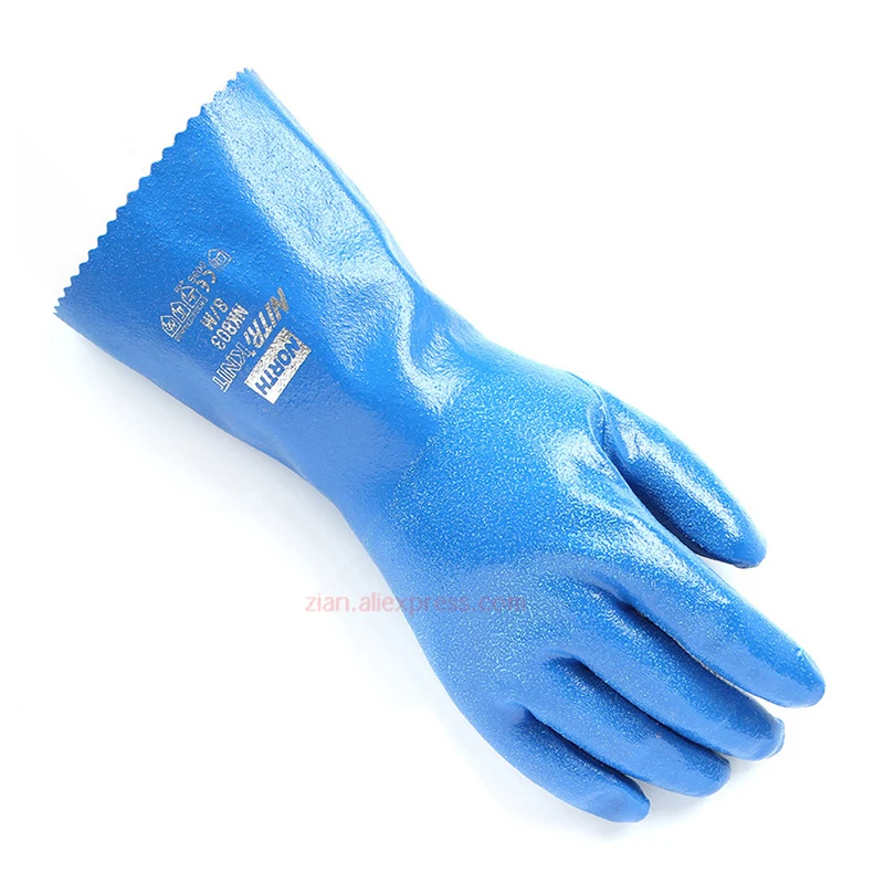 Нитриловые Перчатки Промышленные безопасные маслостойкие и щелочестойкие промышленные эксперименты утолщение большого размера Нескользящие защитные перчатки