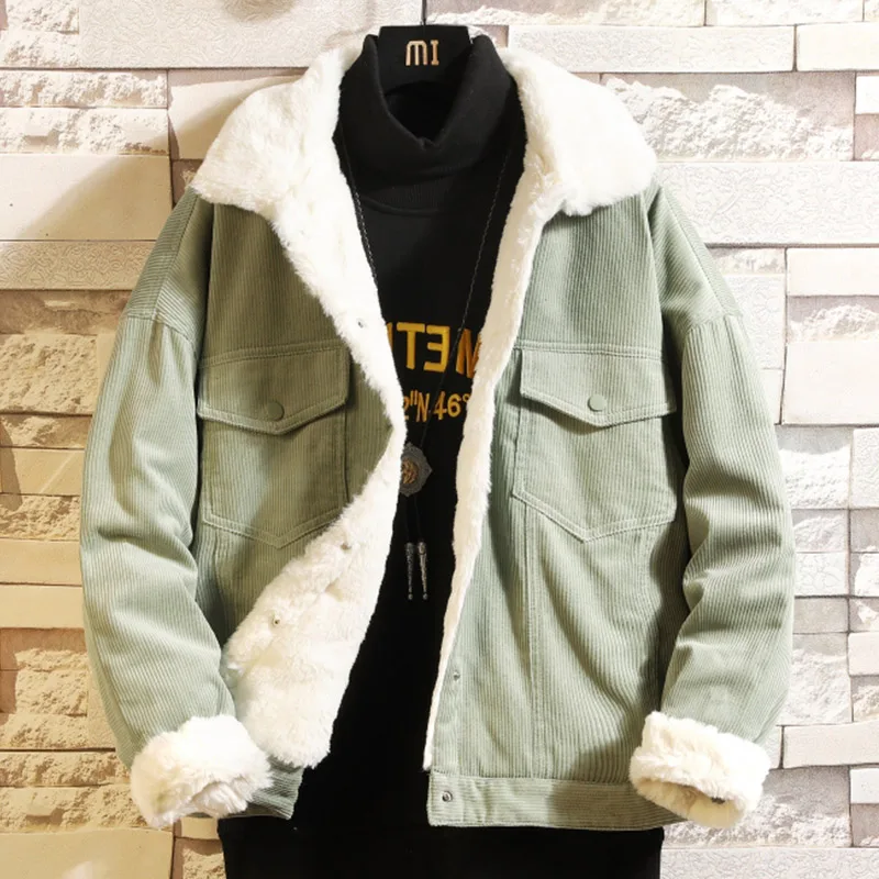 Aolamegs Зимняя Куртка мужская однотонная куртка повседневная теплая хлопковая верхняя одежда S-5XL размер плюс бархатная куртка в студенческом стиле