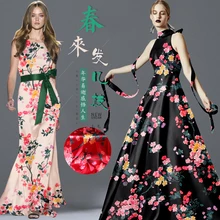 Печатный шелк стрейч-сатин 118 см Ширина 19 momme/чистый шелк Ткань для шитья платьев