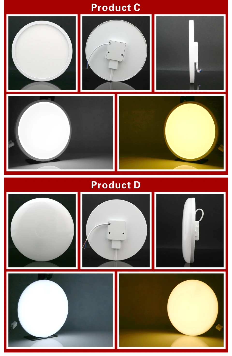 Led Ceiling Light 48W 36W 24W Panel Round Surface Mount 18W 13W 9W 6W Panel Light AC 85-265V Ultrathin Square Ceiling Lamp home depot ceiling lights