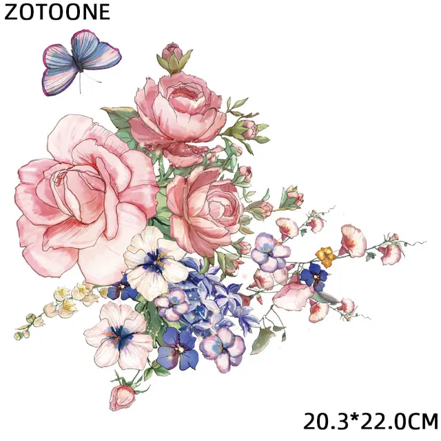 Flower Patch Iron-on Transfers for Clothing Thermoadhesive Patches Daisy Stickers Diy Flex Fusible Transfer Appliques Stripes 0064