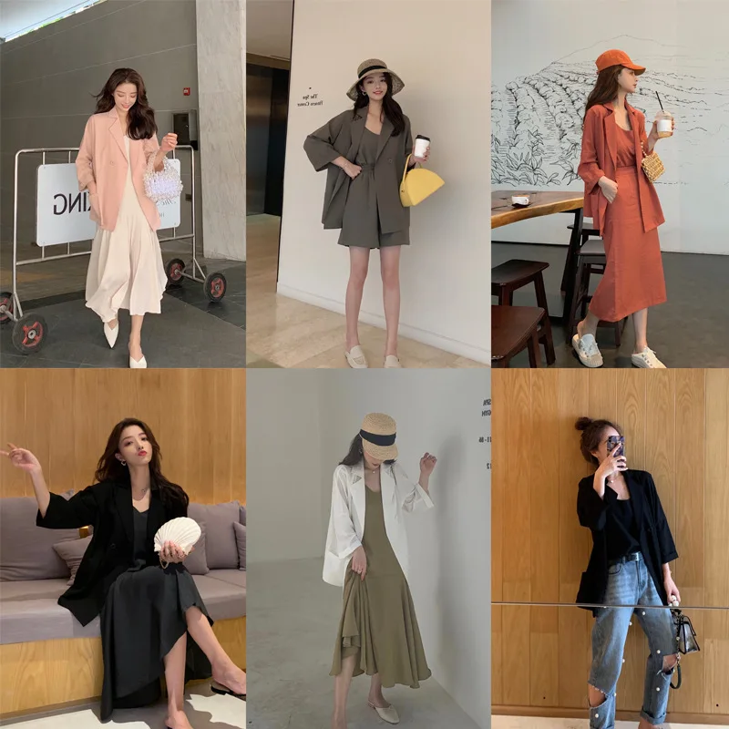 

CHIC Cotton Linen Thin Online Celebrity Small Suit Coat Women's Korean-style Loose-Fit Versatile Flax Leisure Suit-