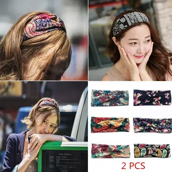 

Hair Wrap Yoga Twisted Headband Women Flower Elastic Turban Gym