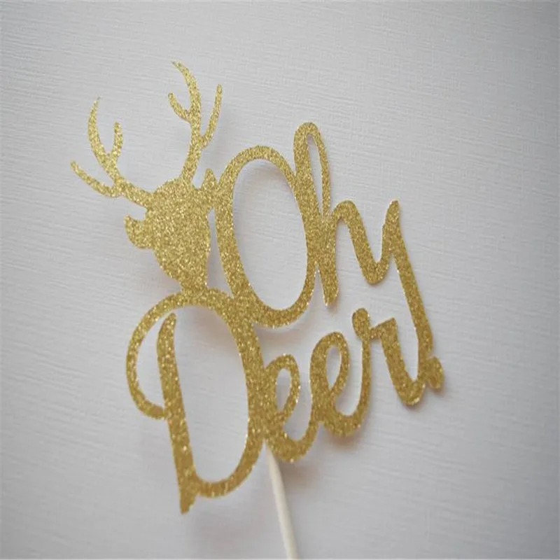 Топпер для торта Oh Deer персонализированный Baby Shower пользовательский Блестящий