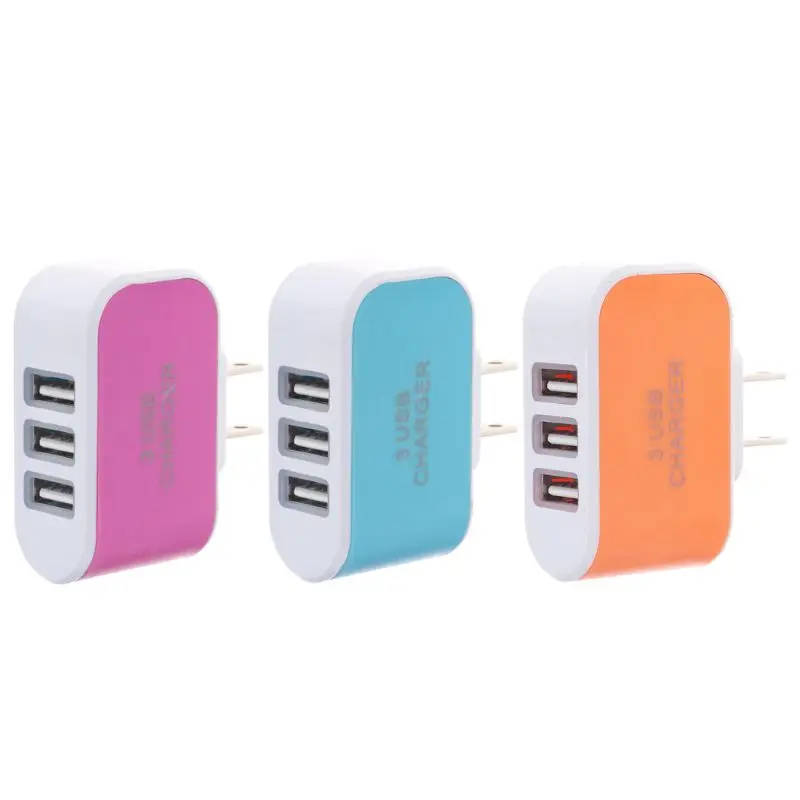 3 порта USB Стены Дома Путешествия AC адаптер питания зарядное устройство для samsung Galaxy iPhone