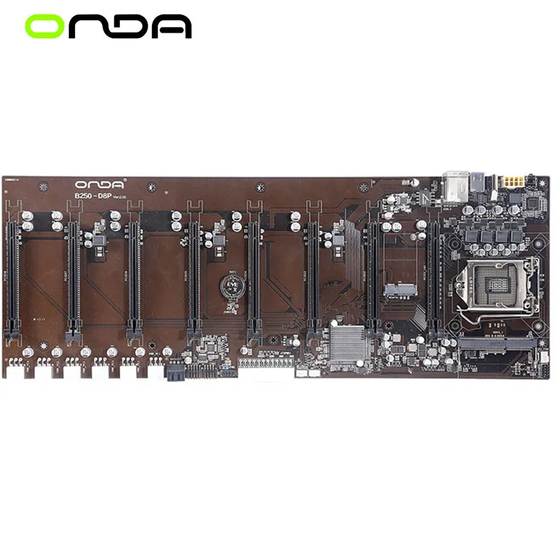 B250 горный эксперт 8GPU 8PCI-E X16 8 видео PCI-E для Onda B250BTC D8P D3 процессор Материнская плата