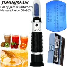 RHB-90ATC пчеловод Мед Ручной рефрактометр для мёда 58-90% БРИКС сахар baume тестер содержимого воды в розничной коробке скидка 30