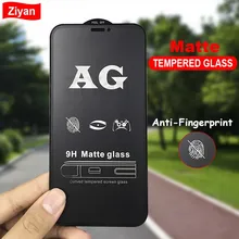 Vidrio Templado antihuellas 9H AG para iPhone 13 12 Mini 11 Pro X XS Max XR, película protectora de pantalla mate para i SE2 8 7 6S Plus