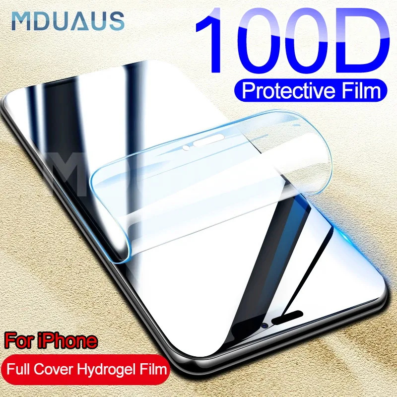 100D полное покрытие Защитная мягкая Гидрогелевая пленка для iPhone X XS XR XS 11 Pro Max Защита экрана для iPhone 7 8 6 6s Plus пленка