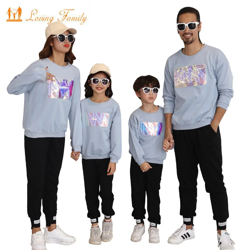 

Spring Autumn Family Matching Outfits Men Women Children Cotton T-shirt Pants Set Father Son Mother Daughter Family Clothing