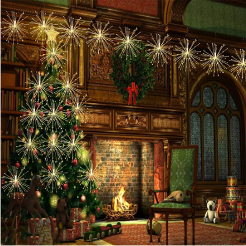 

LED Dandelion Fireworks Lights Waterproof String Fairy Light For Home Garden Street Christmas Decoration Hanging Fairy lights