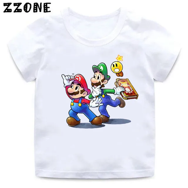 2020 New Summer Baby Boys T Shirt Super Mario Bros Luigi Print Kids T Shirts Funny Cartoon Children Girls Clothes Hkp5363 T Shirts Aliexpress - luigi t shirt roblox