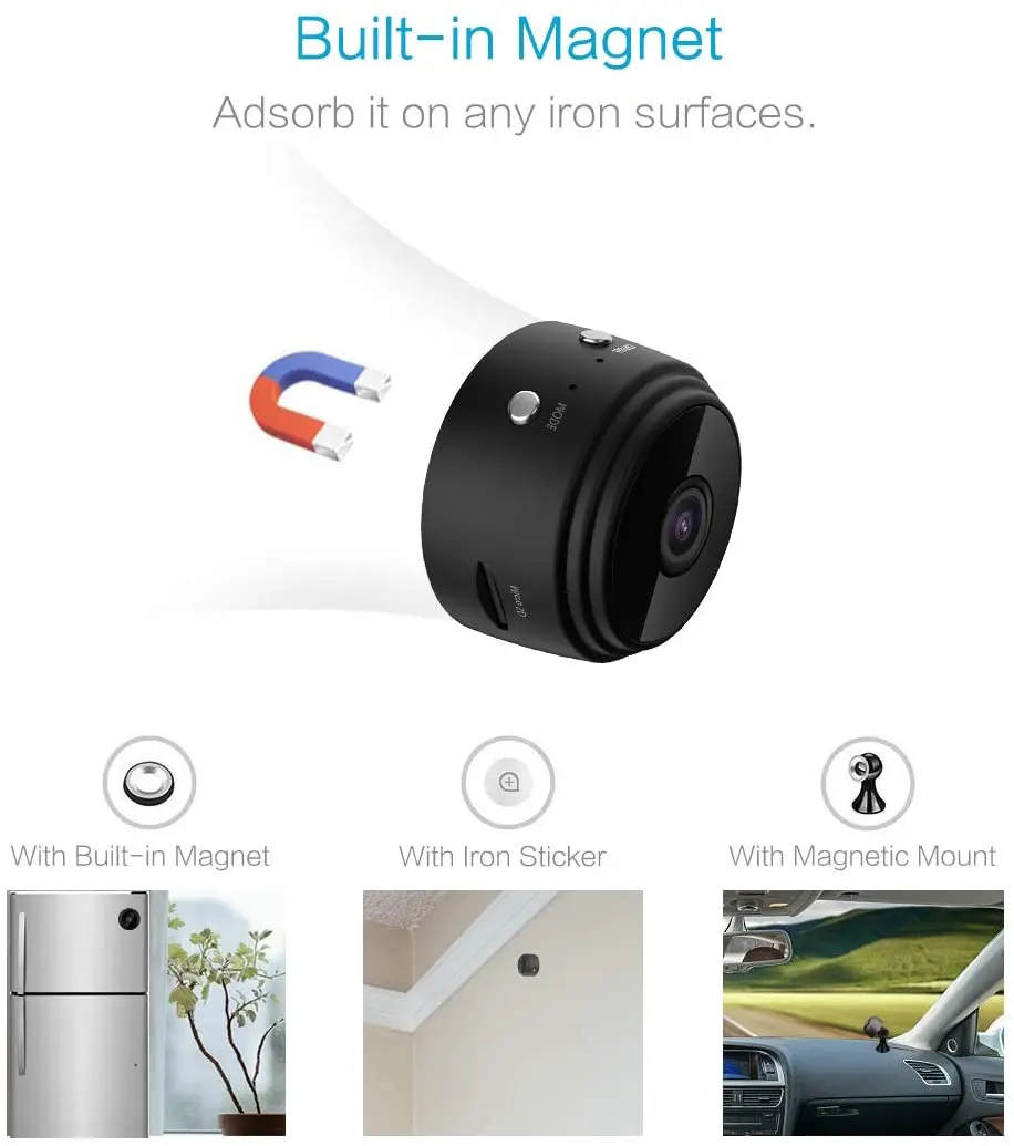 Câmera de Vigilância Câmera de Vídeo sem Fio a Bateria Monitor de Bebê Câmeras em Tempo Mini Wifi Câmera Wificam Interior Externo Tuya Smart Home Visão Noturna Segurança Wificâmera Wi-fi Cctv Magnético hd Real 1080p ip - Image 4
